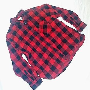 Button-down plaid shirt